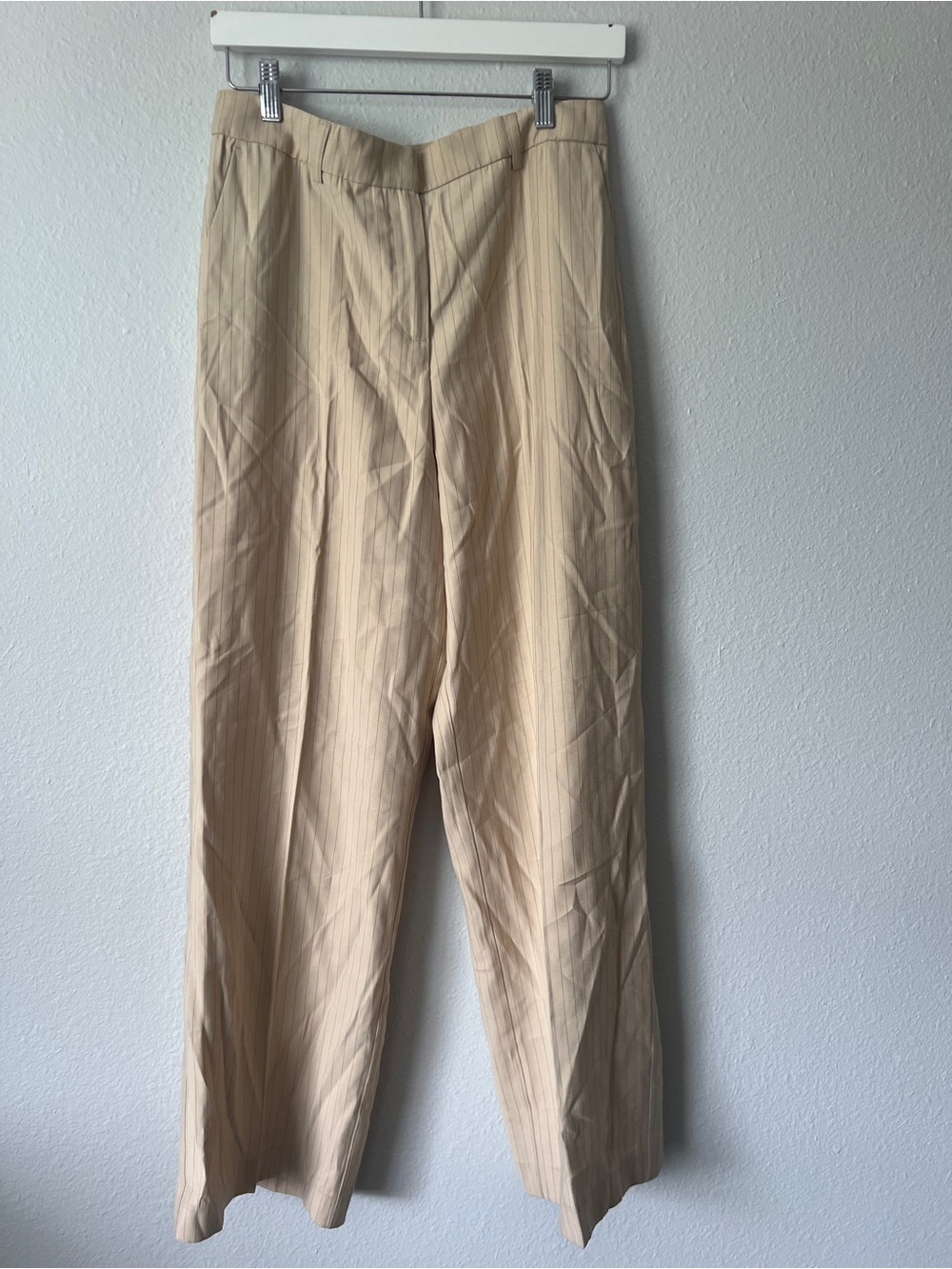 House of Harlow High Rise Wide Leg Tan Pinstripe , Size 8